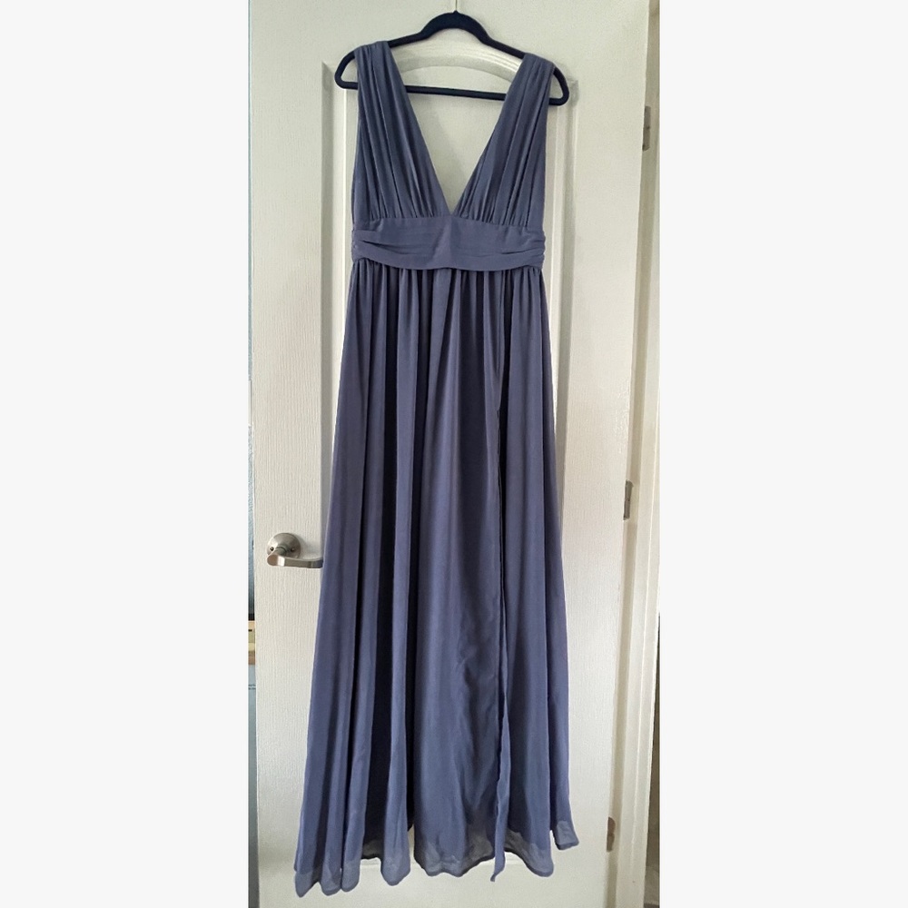 Beautiful Denim Blue Lulu’s Heavenly Hues Maxi Dress EUC size L
